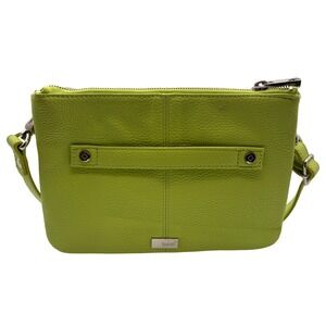 Jewell‎ Crossbody Bag Womens Small Lime Green Good Pebbled Faux Leather Zip